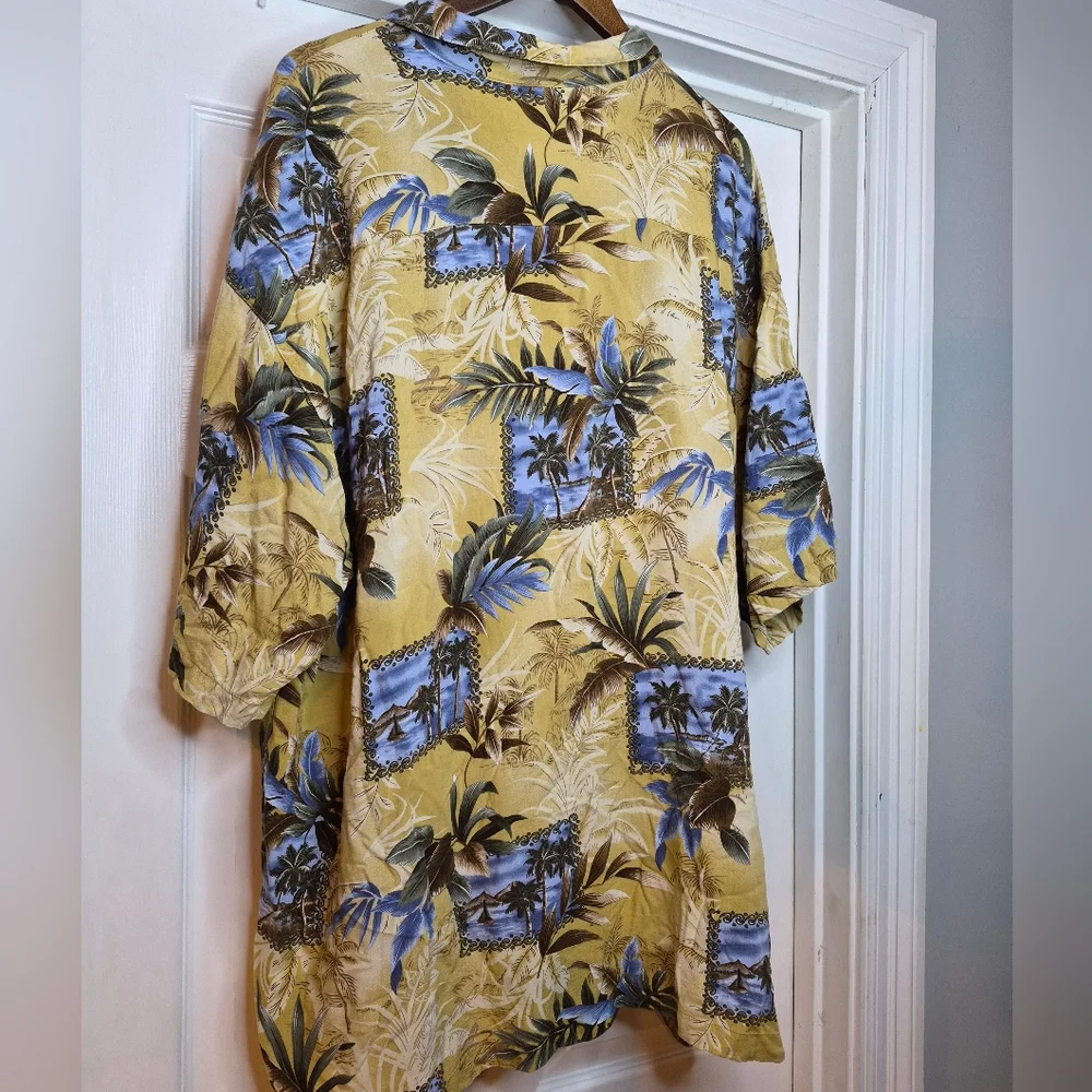 David Taylor Yellow Floral Hawaiian Shirt Size 3xlt